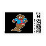 angry beaver wearing sweater postage stamps