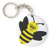angry bee icon key chain