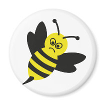 angry bee icon fridge magnet