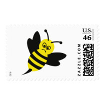 angry bee icon postage