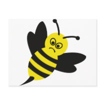 angry bee icon postcards