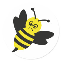 angry bee icon sticker
