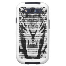 Angry Black Tiger Horizontal Lines Samsung Galaxy S3 Cases