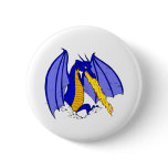 Angry Blue Fire Breather Pins