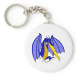 Angry Blue Fire Breather Keychain