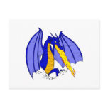 Angry Blue Fire Breather Post Card