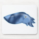 Angry Blue Squid Mouse Pads