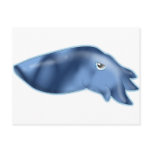 Angry Blue Squid Post Card
