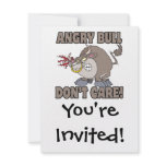angry bull dont care funny cartoon parody custom announcements