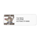 angry bull dont care funny cartoon parody return address label