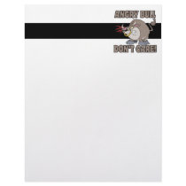 angry bull dont care funny cartoon parody customized letterhead