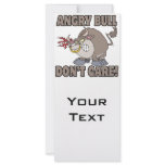 angry bull dont care funny cartoon parody custom rack cards