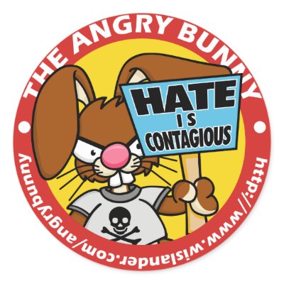 Angry Bunny Bumper Sticker 4 by wislander