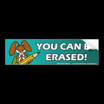 Angry Bunny Erased Bumper Sticker bumper stickers