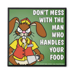 Angry Bunny Food Service Fridge Magnets