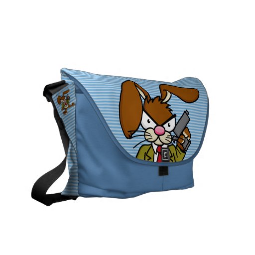 Angry Bunny Gangster Messenger Bag
