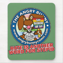 Angry Bunny Gay Bashers Mousepad