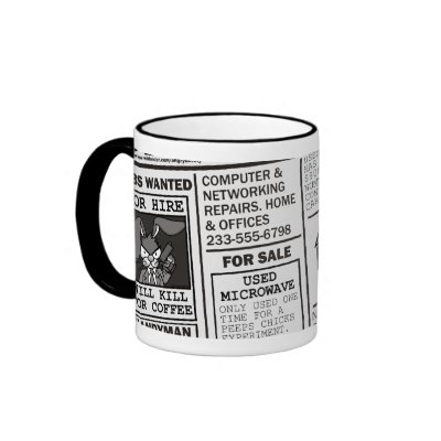 Angry Bunny - Kill for Coffee 2 Mugs by wislander