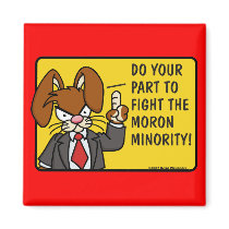 Angry Bunny Moron Minority Magnet by wislander Angry Bunny Moron Minority Magnet