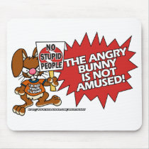 Angry Bunny Not Amused Mousepad by wislander Angry Bunny Not Amused Mousepad