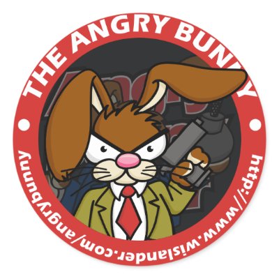 Angry Bunny Stickers 1 by wislander