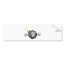 Angry cartoon bomb bumper stickers