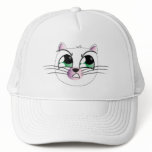 Angry Cat Hat White
