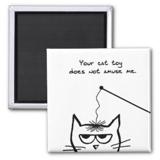 Angry Cat is not amused Fridge Magnet