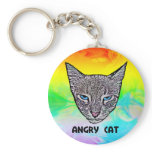 Angry Cat Keychain
