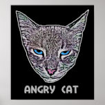 Angry Cat Poster posters