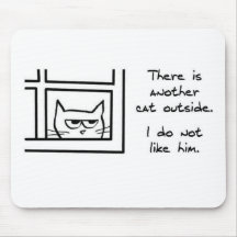 Angry Cat Sees Another Cat Mousepad