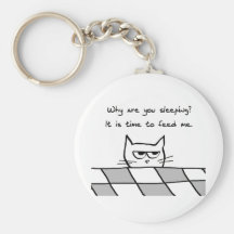 Angry Cat Wants You Out of Bed Key Chain
