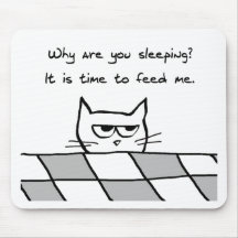 Angry Cat Wants You Out of Bed Mousepad