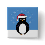 Angry Christmas Penguin Buttons