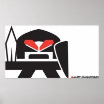 Angry Conquistador - black on light Poster