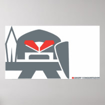 Angry Conquistador - grey Poster