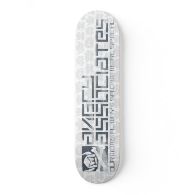 Angry Crew - White / Grey w/stencil 2 Custom Skate Board by angryassociates