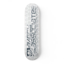 Angry Crew - White / Grey w/stencil 2 Custom Skate Board