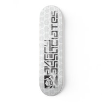 Angry Crew - weiß / grau w / Schablone skateboards by angryassociates Angry Crew - weiß / grau w / Schablone skateboards