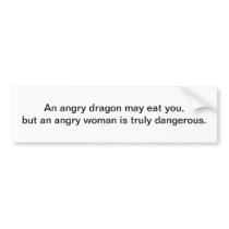 Angry dragon bumper sticker