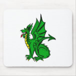 Angry Dragon Green Mouse Pads