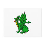 Angry Dragon Green Post Cards