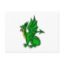 Angry Dragon Green Post Cards