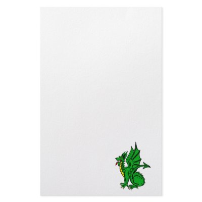 Angry Dragon Green Stationery Paper by dragons_lair