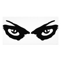 angry eyes icon personalized photo card