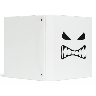 Angry face 3 ring binders by Thinkdifferent