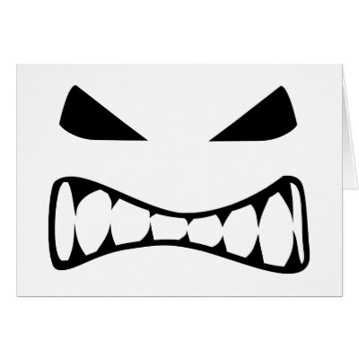 Angry face greeting card by Thinkdifferent