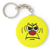 Angry Face: I hate working mandatory overtime Key Chain