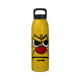 Angry Face: I hate working mandatory overtime Water Bottles