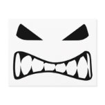 Angry face post card